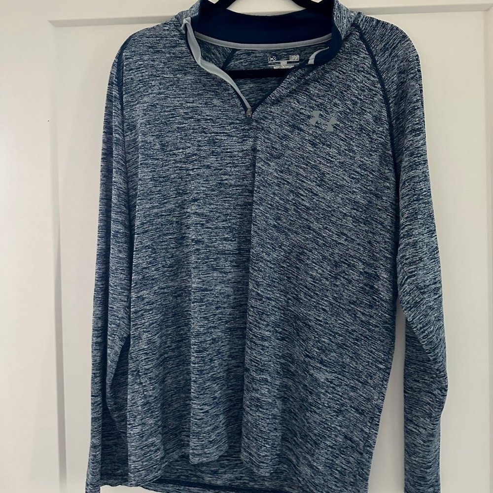 Men’s Under Armour 1/2 Zip Pullover Blue Gray Size LArge